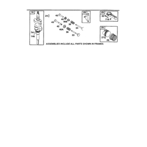 Crankshaft Diagram and Parts List for 422700TO422799  Briggs and Stratton Engine